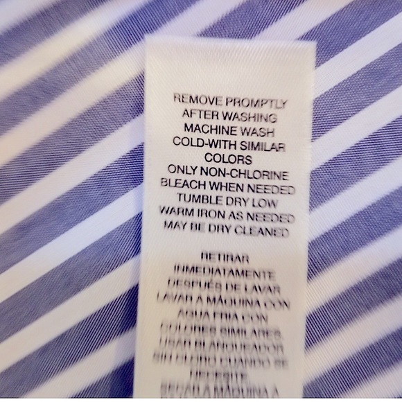 Chico’s Lovely Floral Design Embroidery Striped Button Down Long Sleeve Shirt - Picture 5 of 12